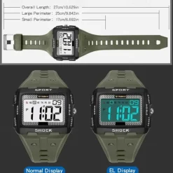 Big Numbers Oversized Digital Watch Easy to Read 5ATM Water Resistant For Student