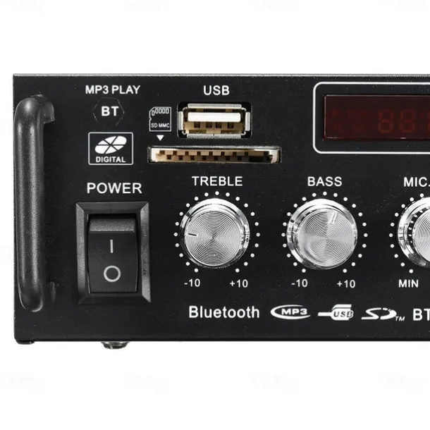 Big Promo!600W 12V/ 220V 2CH Remote Control HIFI Audio Stereo Power Amplifier Bluetooth FM Radio Car Home