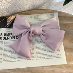 Big Satin Layered Hair Bows for Women Girls 7 Inch Pink Blue Barrette Hair Clip Large Ribbon Bows Style Hair Accessories