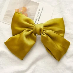 Big Satin Layered Hair Bows for Women Girls 7 Inch Pink Blue Barrette Hair Clip Large Ribbon Bows Style Hair Accessories