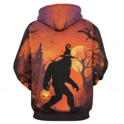 Bigfoot Hoodie Pullover Halloween 3D Front Pocket Graphic For Couple's Men's Women's Adults' Halloween Carnival Masquerade 3D Print Party Casual Daily