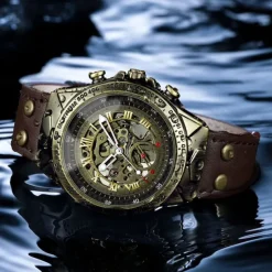 BINBOND A275 Men's Watches Retro Luxury Bronze Automatic Mechanical Watch Fashion Sports Mens Wristwatches