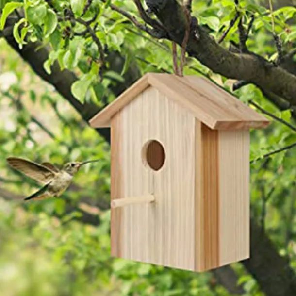 Bird House with Strong Suction Cups and lanyards for Outdoor use - See-Through Environmentally Friendly Wooden Bird nestBird Nest Transparent Design for Easy Observation