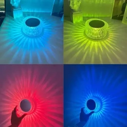 Bird's Nest Crystal Table Lamp Night Light Ambient Light 16 Color RGB Dimmable Touch Remote Control Light 1200mAh Rechargeable Decor Desk Lamp Acrylic Modern Style Romantic Bedside Lamp