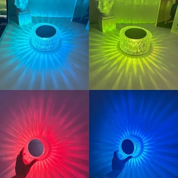 Bird's Nest Crystal Table Lamp Night Light Ambient Light 16 Color RGB Dimmable Touch Remote Control Light 1200mAh Rechargeable Decor Desk Lamp Acrylic Modern Style Romantic Bedside Lamp