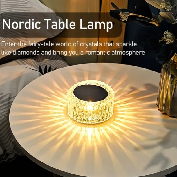 Bird's Nest Crystal Table Lamp Night Light Ambient Light 16 Color RGB Dimmable Touch Remote Control Light 1200mAh Rechargeable Decor Desk Lamp Acrylic Modern Style Romantic Bedside Lamp