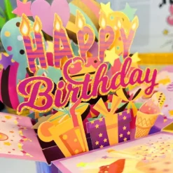 Birthday Party Happy Birthday 3D Multicolor Greeting Card - Perfect for Birthday Wishes