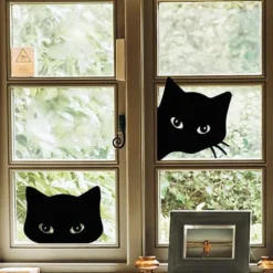 Black Acrylic Peeping Cat Garden Wooden Stake Decoration Cat Head Silhouette Waterproof Outdoor Card Insertion Suitable for Halloween Courtyard Decoration Fence Decoration Available All Seasons 1PC