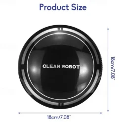 Black Automatic Rechargeable Smart Robot Vacuum Cleaner Suction Sweeping Robot
