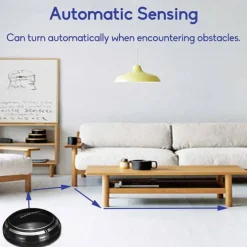 Black Automatic Rechargeable Smart Robot Vacuum Cleaner Suction Sweeping Robot