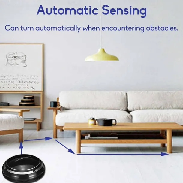 Black Automatic Rechargeable Smart Robot Vacuum Cleaner Suction Sweeping Robot