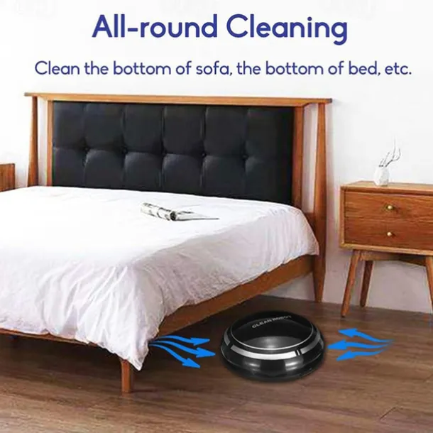 Black Automatic Rechargeable Smart Robot Vacuum Cleaner Suction Sweeping Robot