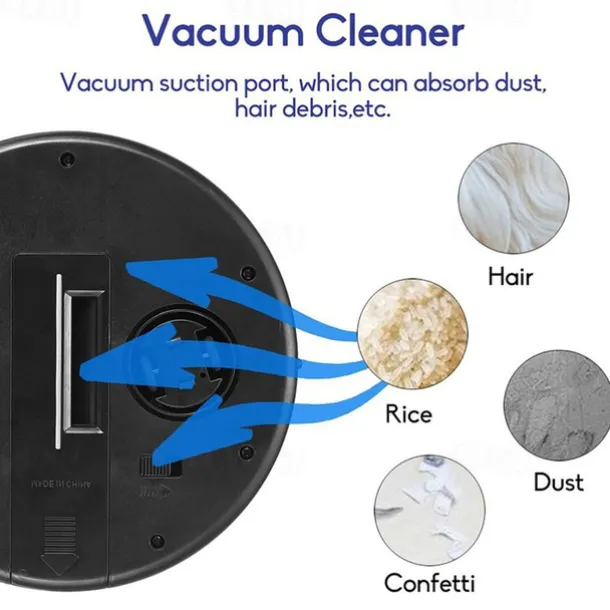 Black Automatic Rechargeable Smart Robot Vacuum Cleaner Suction Sweeping Robot