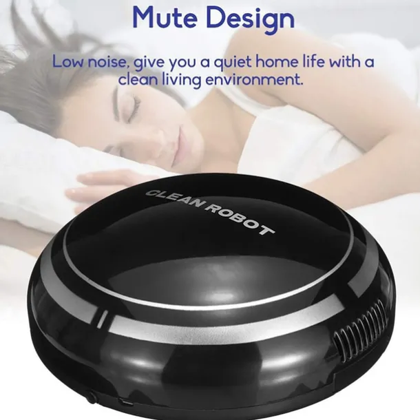 Black Automatic Rechargeable Smart Robot Vacuum Cleaner Suction Sweeping Robot