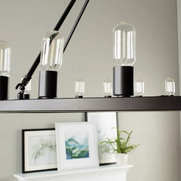 Black Chandelier 20 Lights for Living Room 100cm Round Rustic Industrial Hanging Chandelier for Dining Room Foyer Hallway Kitchen Island 110-240V