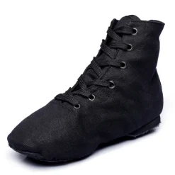 Black High-Top Lace-Up Dance Shoes for Professionals – Comfortable, Flexible Sole for Ballet, Jazz, and Stage Performance
