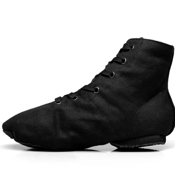 Black High-Top Lace-Up Dance Shoes for Professionals – Comfortable, Flexible Sole for Ballet, Jazz, and Stage Performance