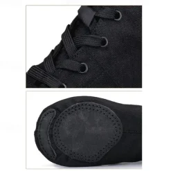 Black High-Top Lace-Up Dance Shoes for Professionals – Comfortable, Flexible Sole for Ballet, Jazz, and Stage Performance