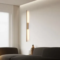 Black LED Wall Light Modern Metal Linear Wall Mounted Lamp Indoor Led Wall Sconce Lighting Long Strip Design Indoor Wall Lamp for Living Room Bedroom Porch Hallway Bathroom Bedside