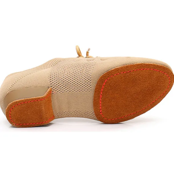 Black Mesh Lace-Up Jazz Dance Shoes for Women with Suede Sole – Breathable and Lightweight Performance Footwear