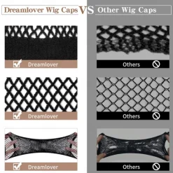Black Mesh Wig Caps for Long Hair 2 Pack