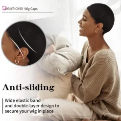 Black Mesh Wig Caps for Long Hair 2 Pack