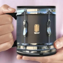 Black Vintage Drum Mug, Funny Drumming Gifts, Christmas Gift for Drummer, Drumming Coffee Cup, Drumming Dad, Drummer Brother Tumbler Gifts, Drums 11oz