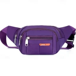 Black Waterproof Waist Bag – Multi-Pocket Fanny Pack for Travel, Hiking, Running, and Outdoor Sports