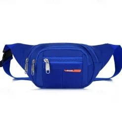 Black Waterproof Waist Bag – Multi-Pocket Fanny Pack for Travel, Hiking, Running, and Outdoor Sports