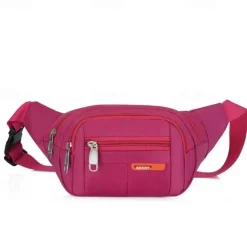 Black Waterproof Waist Bag – Multi-Pocket Fanny Pack for Travel, Hiking, Running, and Outdoor Sports