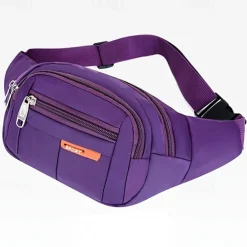 Black Waterproof Waist Bag – Multi-Pocket Fanny Pack for Travel, Hiking, Running, and Outdoor Sports