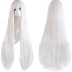 Black Wigs for Women The Addams Family Wig Long Black Wig Cosplay Wig Synthetic Wig Cosplay Wig Long Azure Light Brown Lake Blue Blonde Pink Synthetic Hair 34 Inch Women'S Halloween Wigs