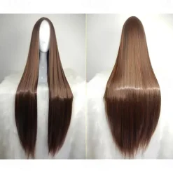 Black Wigs for Women The Addams Family Wig Long Black Wig Cosplay Wig Synthetic Wig Cosplay Wig Long Azure Light Brown Lake Blue Blonde Pink Synthetic Hair 34 Inch Women'S Halloween Wigs