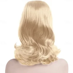 Blonde Beehive Wig 60s Blonde Wig Women 50s Flip Wig with Retro Bang Blonde Cosplay Carnival Vintage Costume Wig