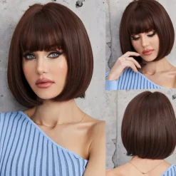 Blonde Bob Wig with Bangs 13 Short Bob Wigs for Women Short Blonde Wig with Dark Roots Heat Resistant Synthetic Wig Natural Looking for Daily Use Party and Cosplay