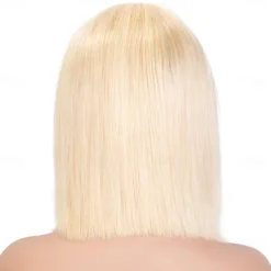 Blonde Bob Wigs Human Hair 613 Blonde Bob Wig 13x4 HD Transparent Lace Front Bob Wigs For Women Pre Plucked With Baby Hair Glueless Short Straight Cut Bob Wig 10 Inch