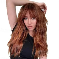 Blonde Curly Wigs With Bangs,Ombre Blonde Curly Wigs for Women Heat Resistant Synthetic Wigs Fashion Women Classic Blonde Halloween Wigs