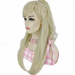Blonde Wig for Women with Ponytail Long Blonde Wigs for Women Girls Long Blonde Hair Wigs for Party Halloween Wigs