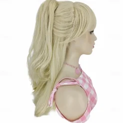 Blonde Wig for Women with Ponytail Long Blonde Wigs for Women Girls Long Blonde Hair Wigs for Party Halloween Wigs