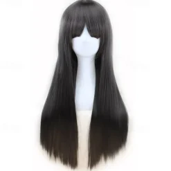 Blonde Wigs for Women Synthetic Wig Straight Kinky Straight Asymmetrical Wig Long Light Blonde/ Light Brown /Brown /Pink Natural Black Synthetic Hair Halloween Wigs