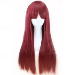 Blonde Wigs for Women Synthetic Wig Straight Kinky Straight Asymmetrical Wig Long Light Blonde/ Light Brown /Brown /Pink Natural Black Synthetic Hair Halloween Wigs