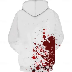 Blood stains Men's Comfort Color Sweatshirts Fashion 3D Print Hoodie Hoodies White Crew Neck Fall