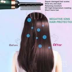 Blow Dryer with Comb Hair Dryer Comb Hot Air Curling For Hair Roller Ionic Hair Straightening Brush Quick Professional Brush Dry Hair Curler Curling Iron