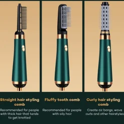 Blow Dryer with Comb Hair Dryer Comb Hot Air Curling For Hair Roller Ionic Hair Straightening Brush Quick Professional Brush Dry Hair Curler Curling Iron