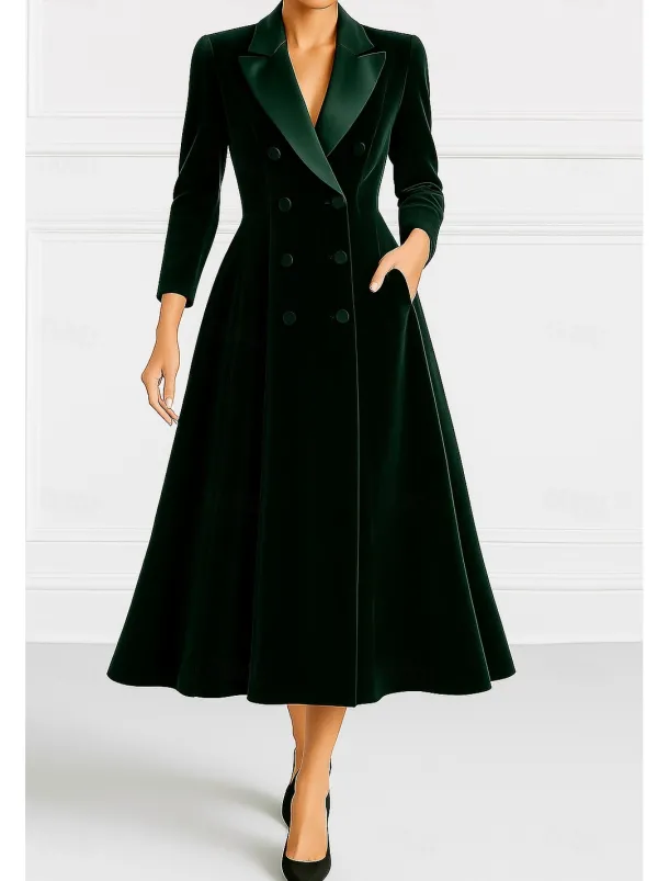 Blue Black Green A-Line Blazer Mother of the Bride Dress Fall Wedding Elegant Lapel Ankle Length Velvet Long Sleeve with Appliques 2025