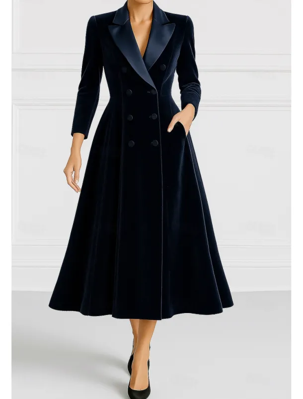 Blue Black Green A-Line Blazer Mother of the Bride Dress Fall Wedding Elegant Lapel Ankle Length Velvet Long Sleeve with Appliques 2025