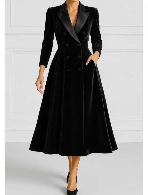 Blue Black Green A-Line Blazer Mother of the Bride Dress Fall Wedding Elegant Lapel Ankle Length Velvet Long Sleeve with Appliques 2025