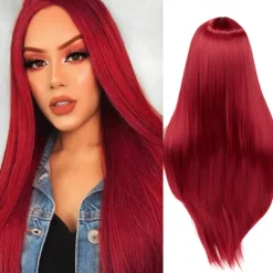 Blue Wigs for Women Synthetic Wig Natural Straight Middle Part Wig Medium Length A15 A16 A17 A18 A19 Synthetic Hair Cosplay Party Fashion Blue White Halloween Wigs