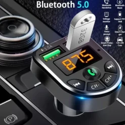 Bluetooth 5.0 FM Transmitter Car Kit MP3 Modulator Player Wireless Handsfree Audio Receiver Dual USB Fast Charger 3.1A