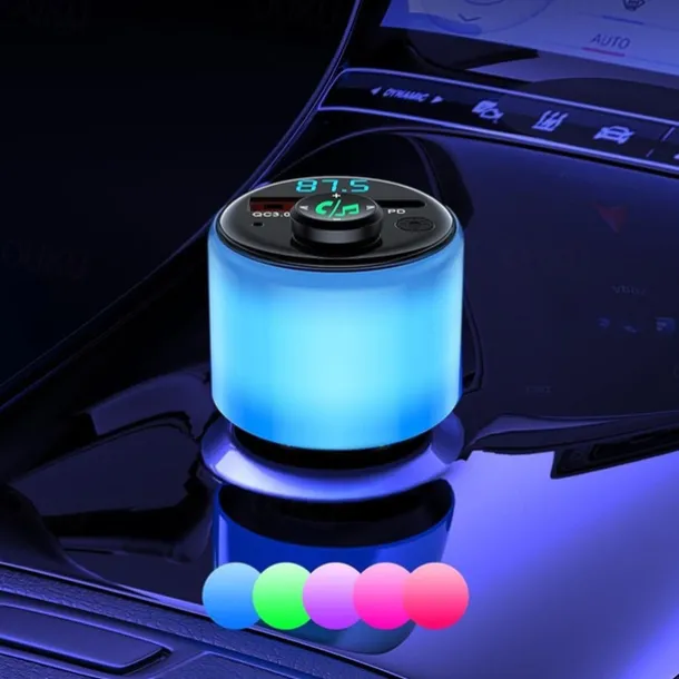 Bluetooth 5.3 FM Transmitter for Car PD 30W+QC 3.0 Dual-Port Fast Car Charger Wireless FM Radio Bluetooth Car Adapter with Hands-Free Calling